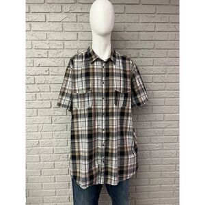 J.Ferrar Men’s Plaid Short Sleeve Shirt Size 2XLT